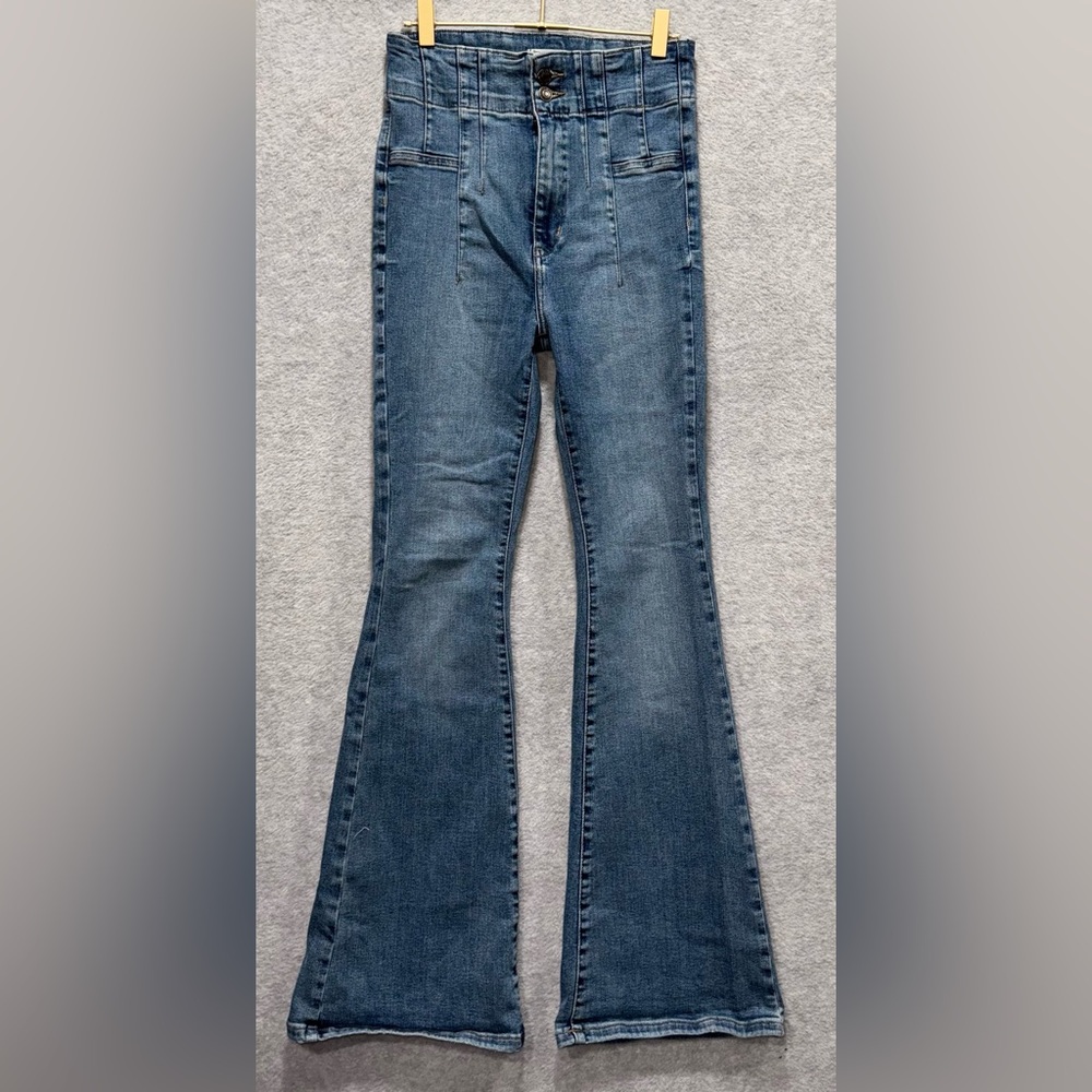 We the Free People Jeans Womens 28 Jayde High Rise Flare Leg Blue Boho Western